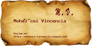 Mohácsi Vincencia névjegykártya